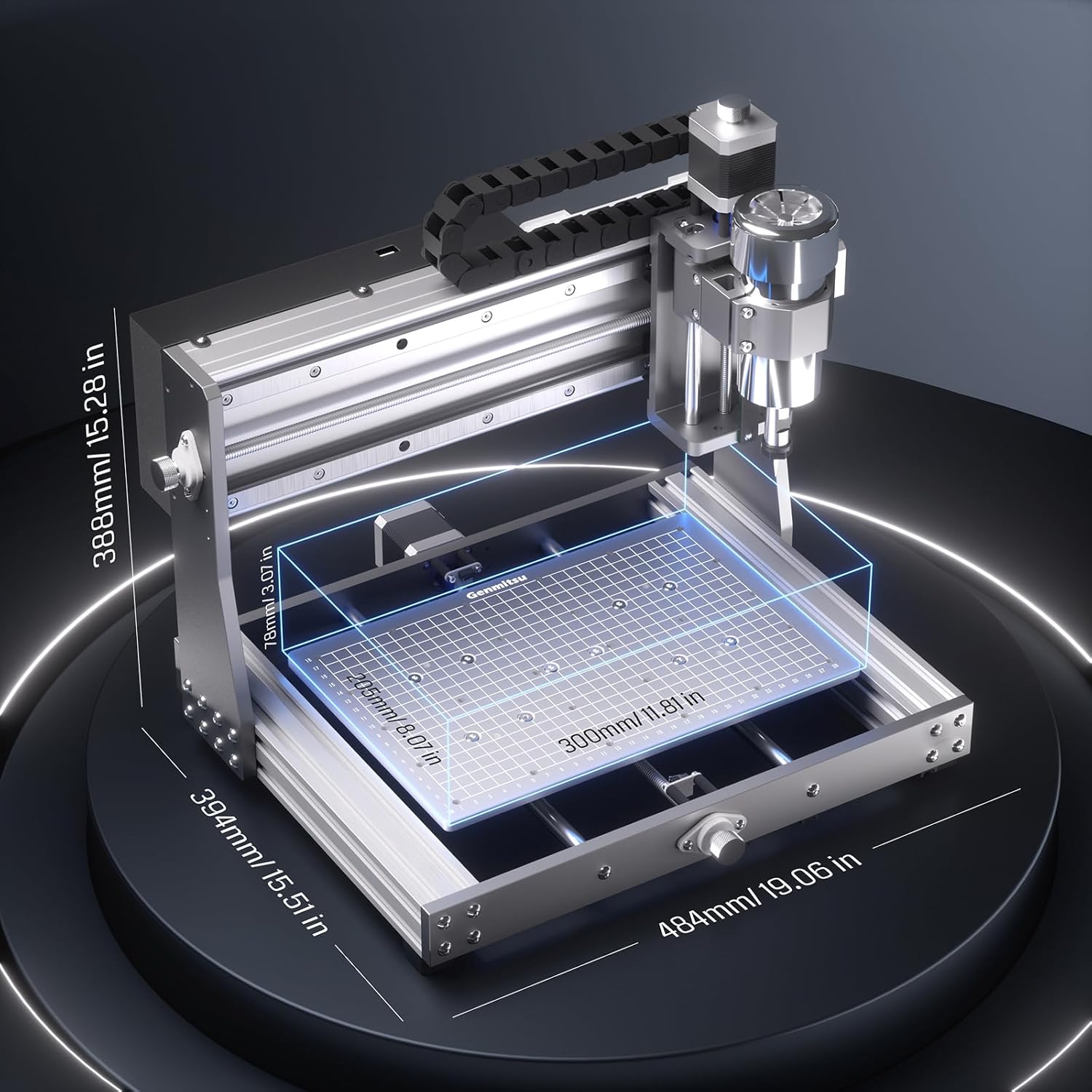 Router Kit GRBL Control 3 Axis Plastic Acrylic PCB PVC Wood Carving Milling Engraving Machine, XYZ Working Area 300x180x45mm