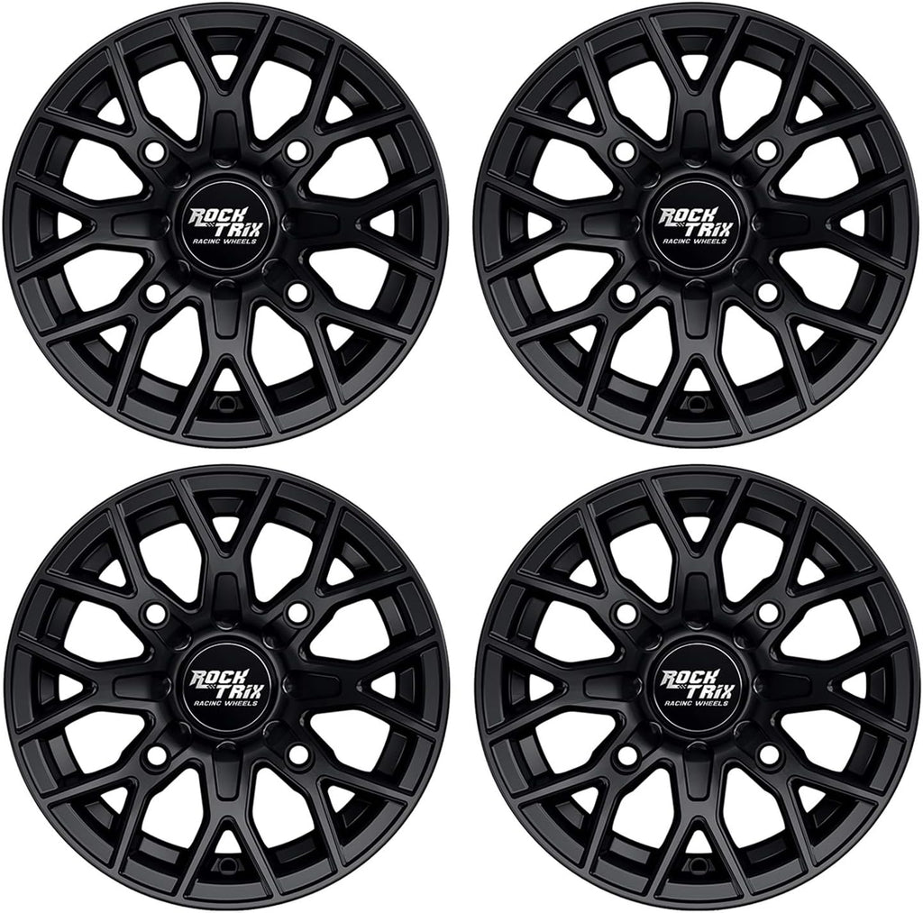 15in Wheels 15x7 4x137, 4+3 Offset, ATV UTV SxS Rims, Compatible with Can Am Commander Max Defender Max Pro Maverick X3 Maverick Trail, 4/137 Matte Black, Set of 4