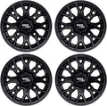 15in Wheels 15x7 4x137, 4+3 Offset, ATV UTV SxS Rims, Compatible with Can Am Commander Max Defender Max Pro Maverick X3 Maverick Trail, 4/137 Matte Black, Set of 4