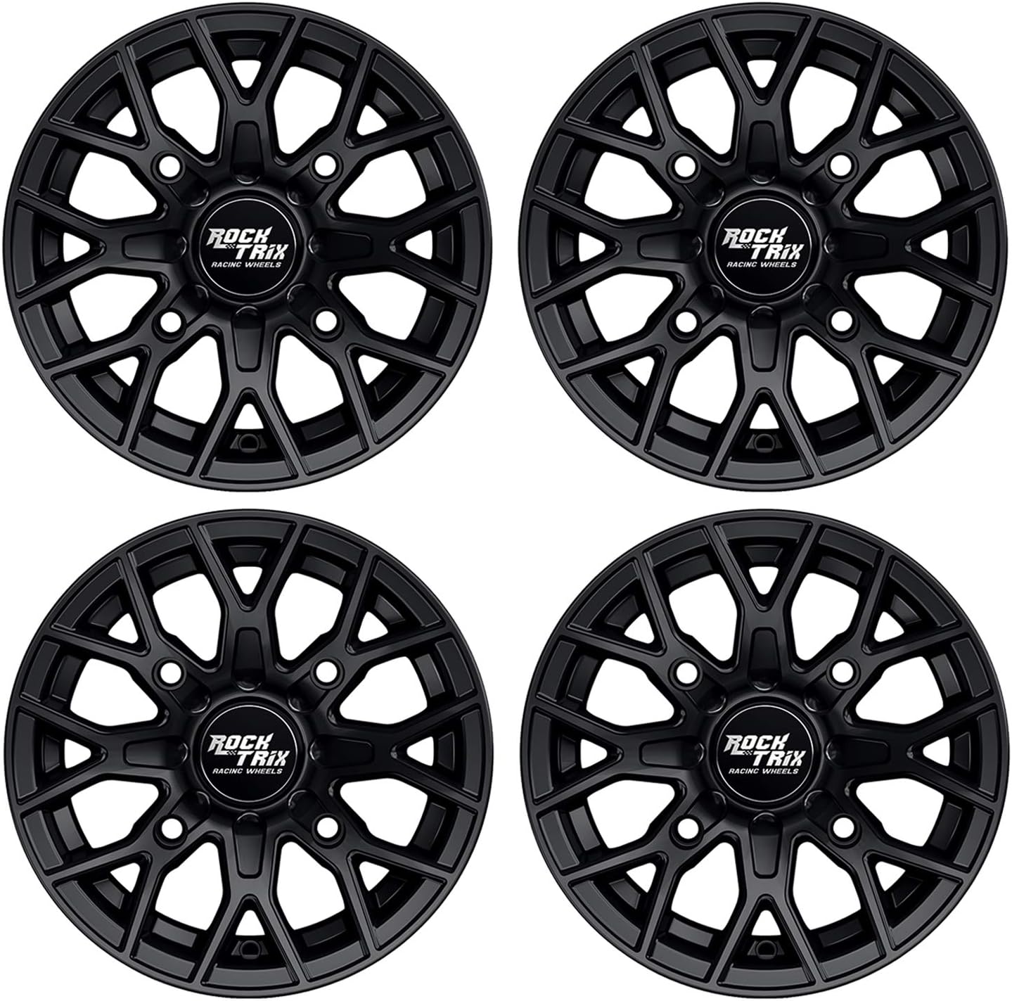 15in Wheels 15x7 4x137, 4+3 Offset, ATV UTV SxS Rims, Compatible with Can Am Commander Max Defender Max Pro Maverick X3 Maverick Trail, 4/137 Matte Black, Set of 4