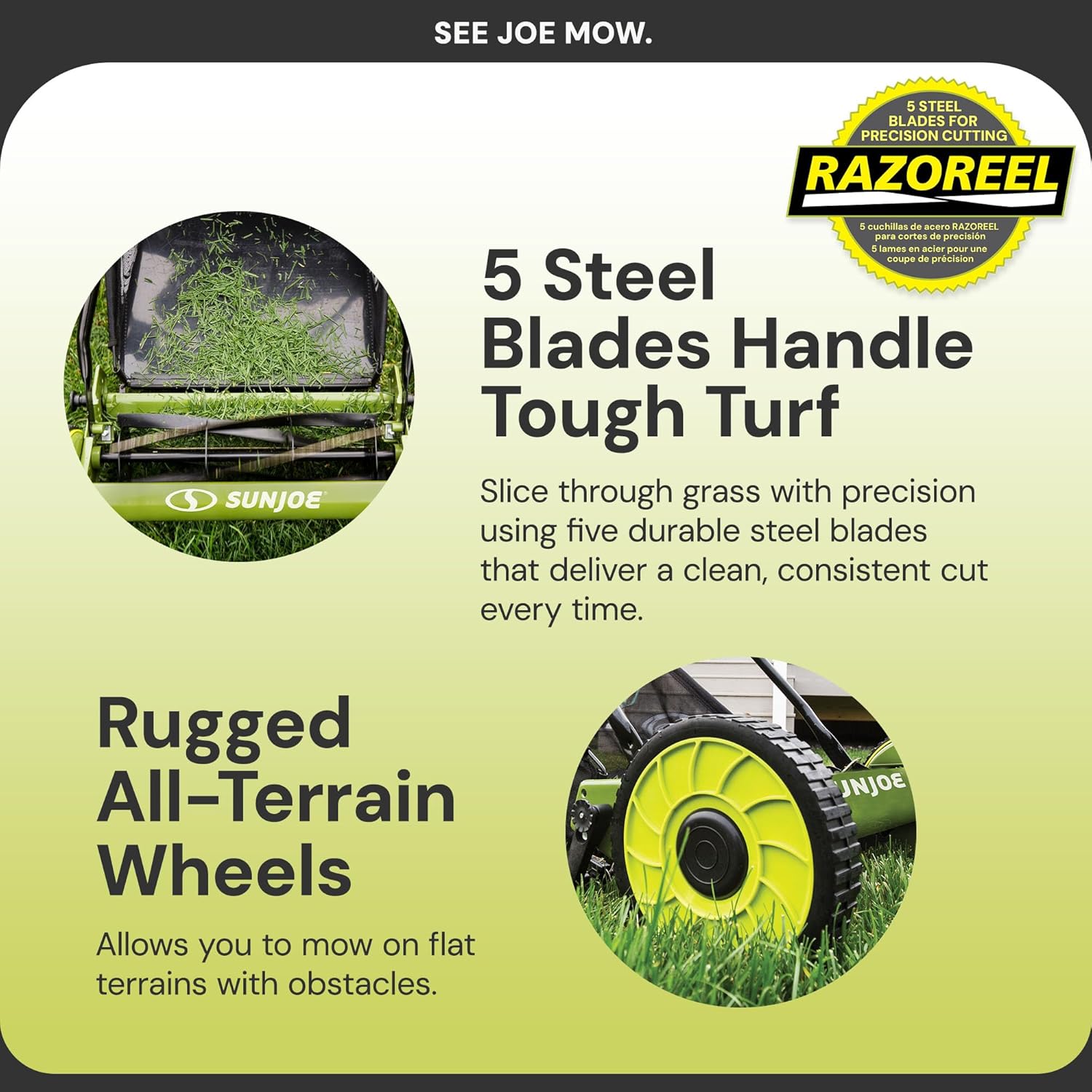 18-Inch Manual Reel Mower with Grass Catcher