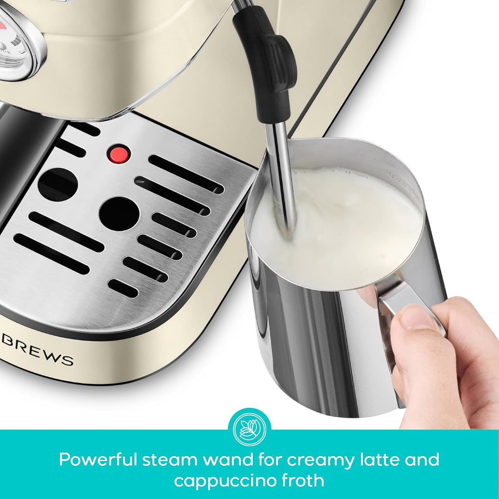 CASABREWS Espresso Machine 20 Bar, Professional Espresso Maker with Milk Frother Steam Wand, Compact Espresso Coffee Machine with 34oz Removable Water Tank for Cappuccino, Latte, Gift for Dad or Mom