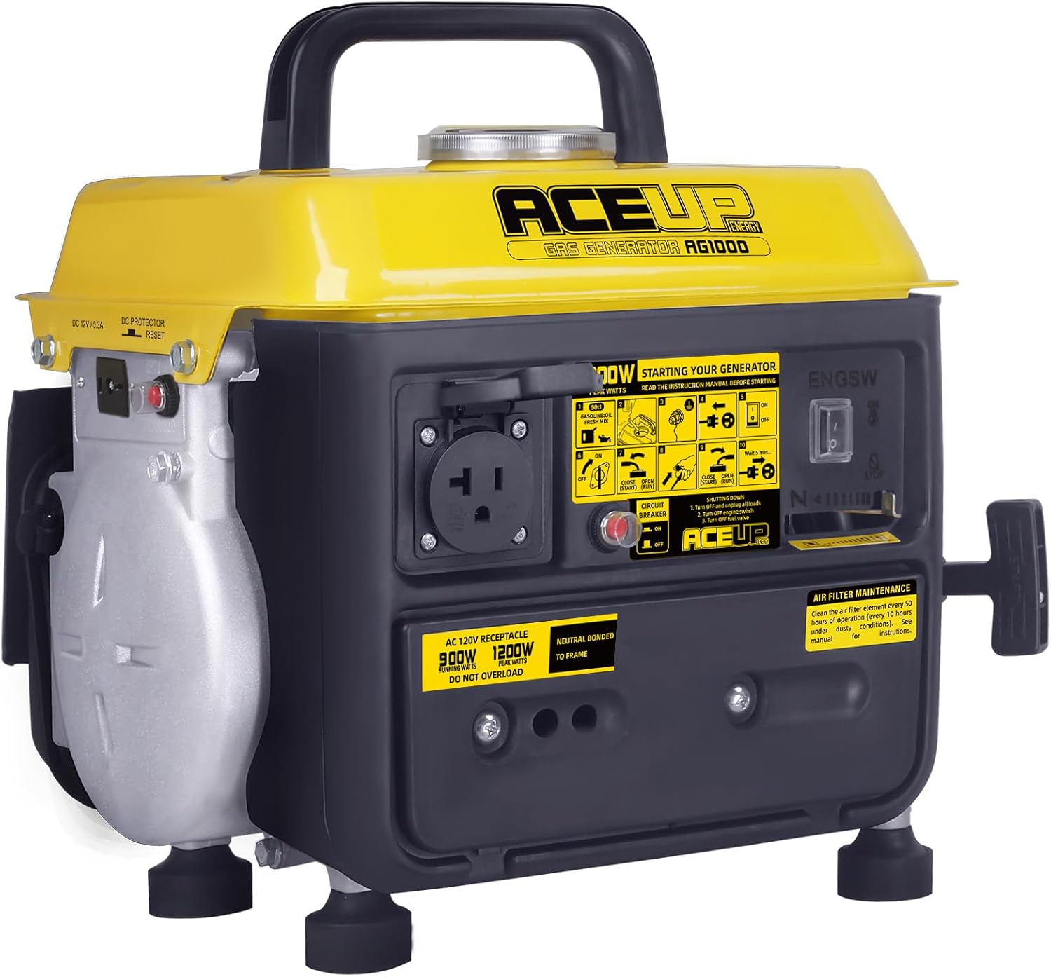 1200-watt energy gas generator, portable generator, suitable for camping, ultra-light design