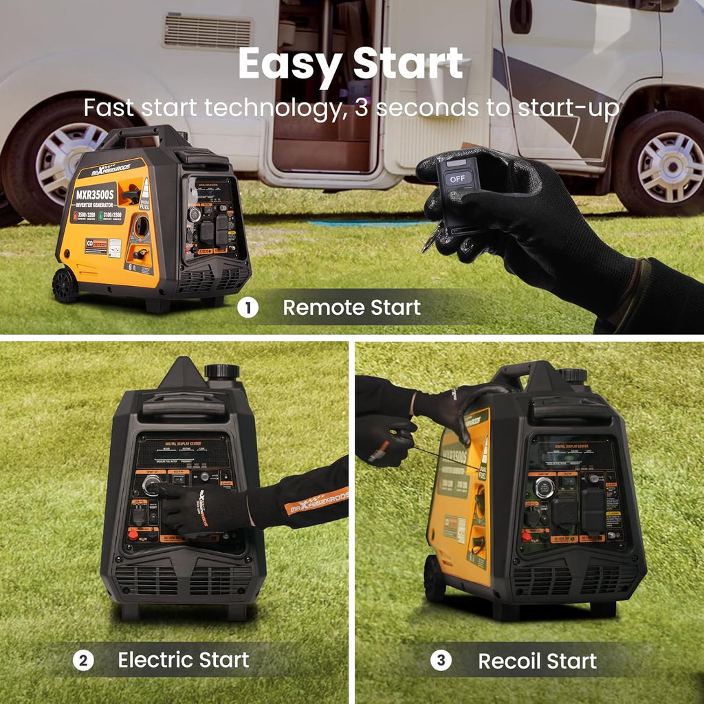 3500W Portable Inverter Generator, RV Ready,for Outdoor Camping Trailer Event Commercial Mobile Power Supply Backup Event, Gas Powered, EPA Compliant,Compact & Lightweight 47LBs