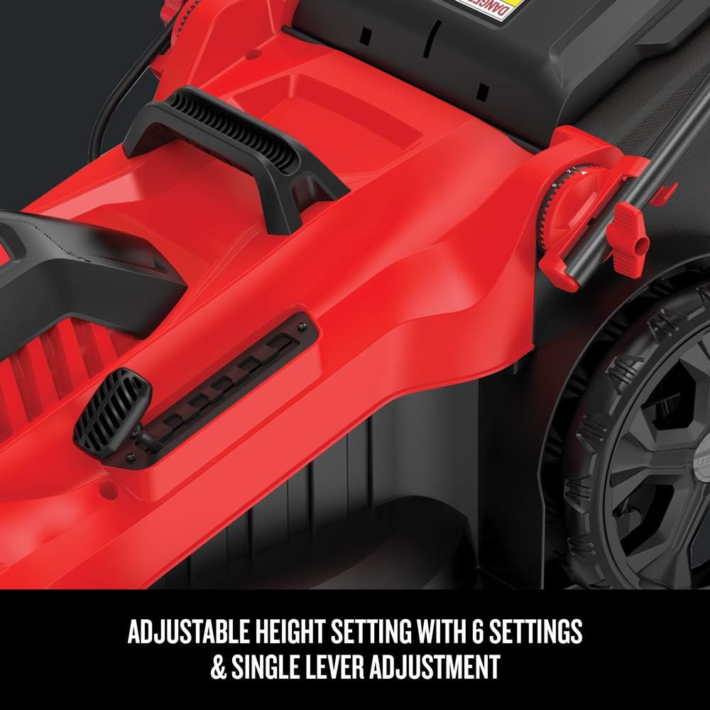 Electric Lawn Mower, 20-Inch, Corded, 13-Ah , Red