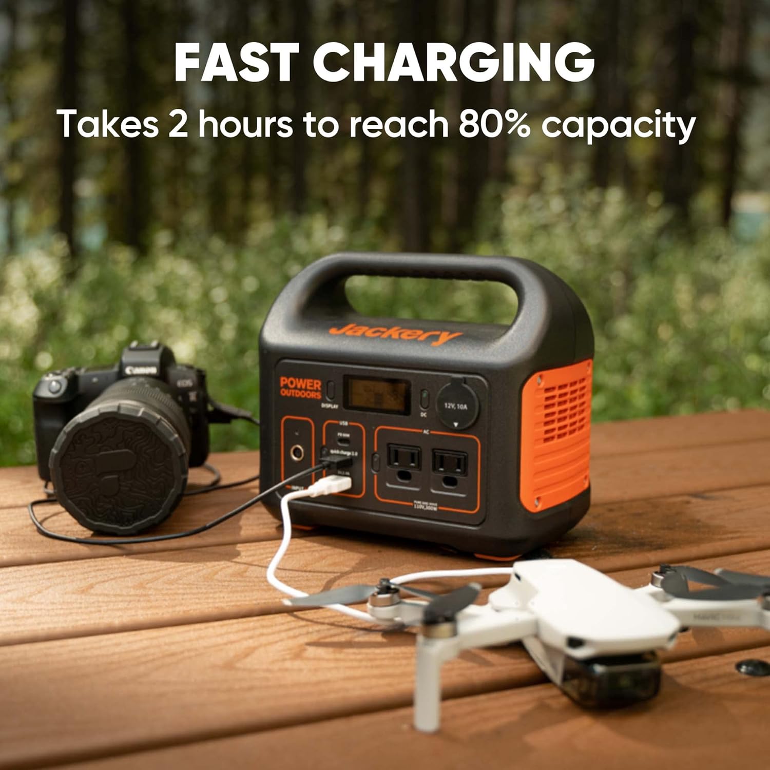 Portable Power Station Explorer 300, 293Wh Backup Lithium Battery, 110V/300W Pure Sine Wave AC Outlet, Solar Generator for Outdoors Camping Travel Hunting Blackout (Solar Panel Optional)