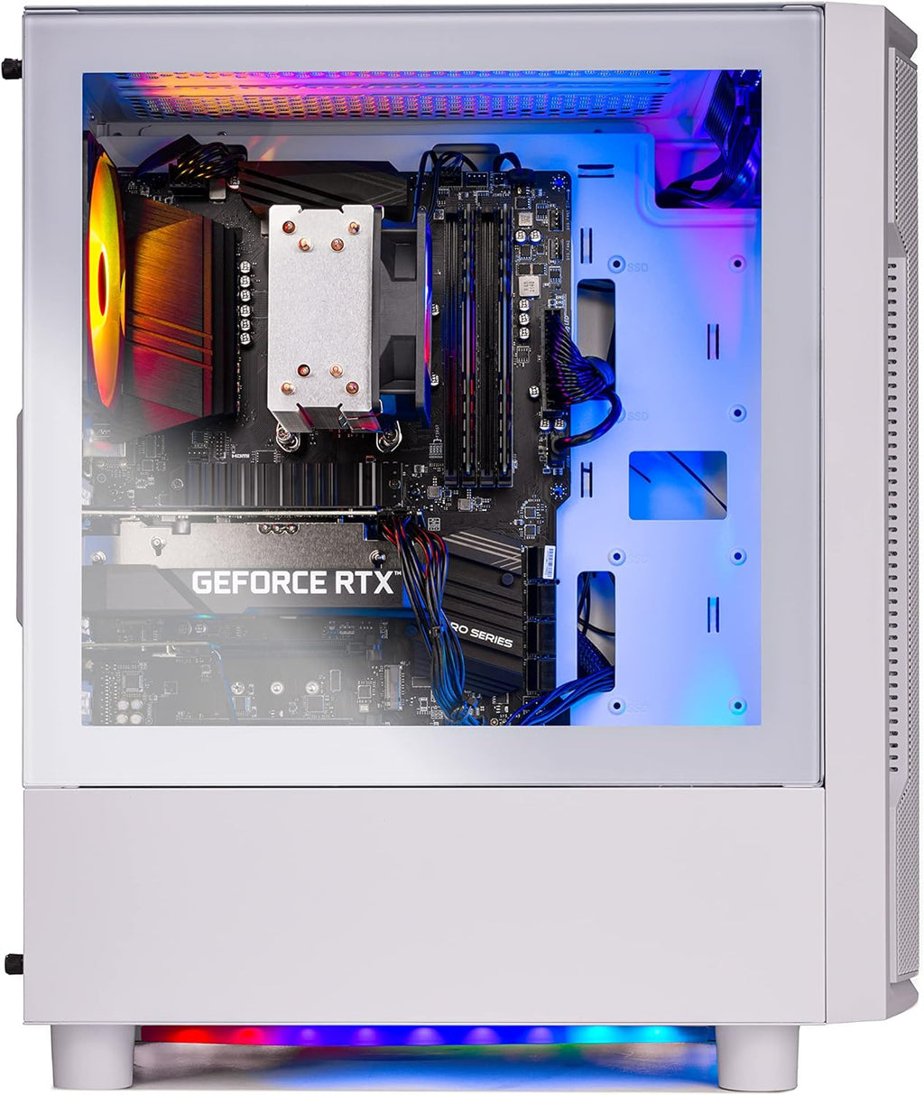 Gaming Shadow Gaming PC Desktop – Intel Core i7 13700F 2.1 GHz, NVIDIA RTX 4060, 1TB NVME SSD, 16GB DDR4 RAM 3200, 600W Gold PSU, 360mm AIO, 11AC Wi-Fi, Windows 11 Home 64-bit,Black