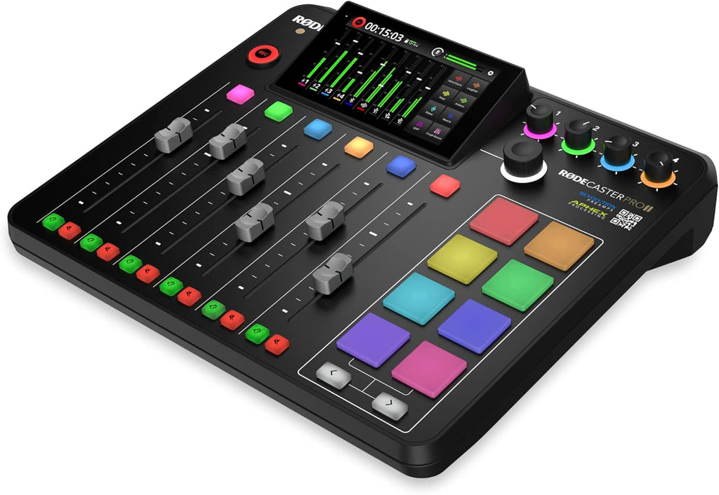 RODE RODECaster Pro II All-in-One Production Solution for Podcasting, Streaming, Music Production and Content Creation, Black