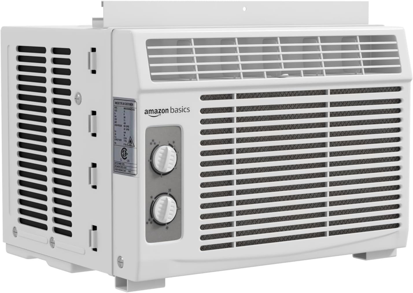 5000-BTU Small Window Air Conditioner, Up to 150 Sqf, Window AC Units with Cool and Fan Functions, Washable Filter, Adjustable Window Kit, Intuitive Mechanical Controls, White