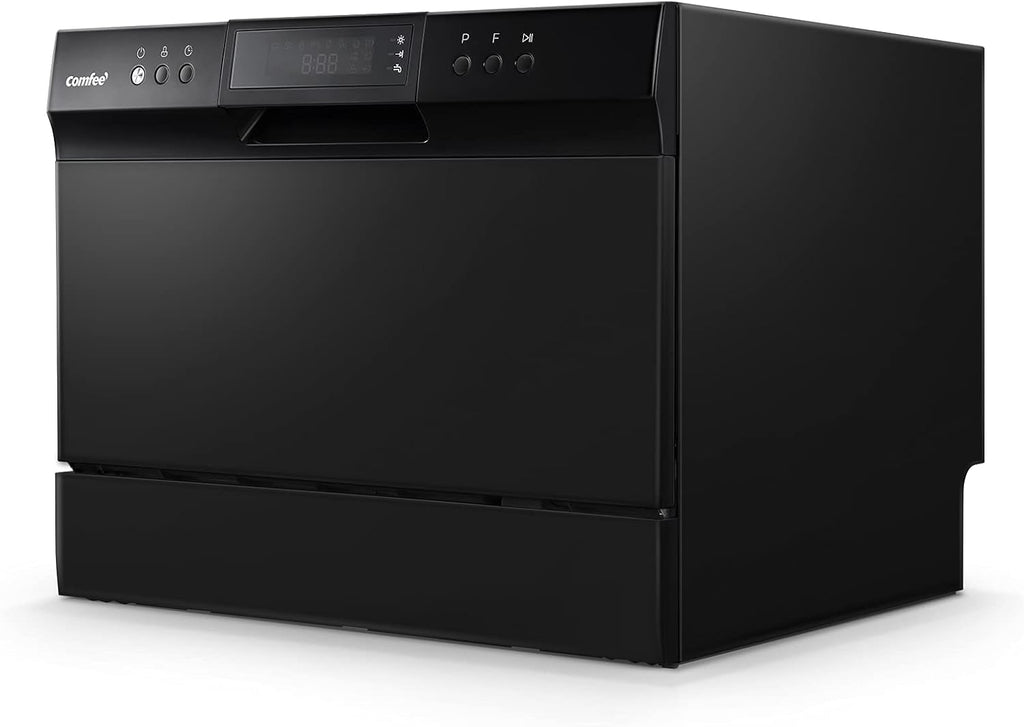 Countertop Dishwasher, Energy Star Portable Dishwasher, 6 Place Settings, Mini Dishwasher with 8 Washing Programs, Speed, Baby-Care, ECO& Glass, Dish Washer for Dorm, RV& Apartment