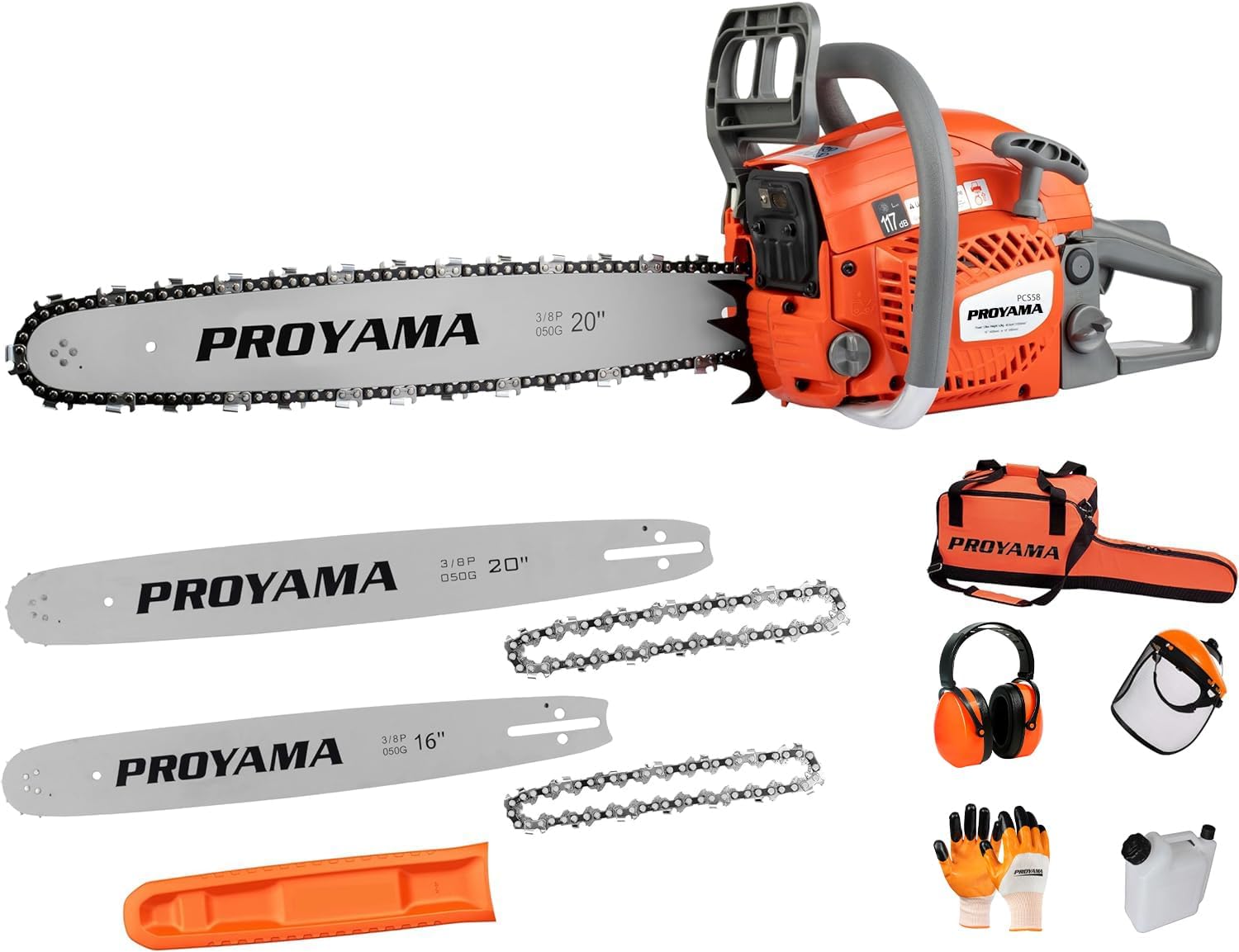 26CC 2-Cycle Top Handle Gas Powered Chainsaw 12 Inch Petrol Handheld Cordless Chain Saw for Tree Wood Cutting