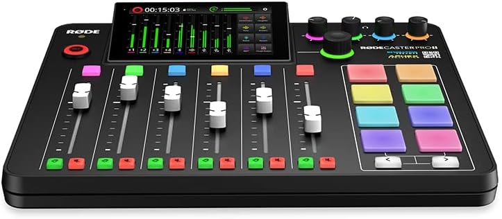 RODE RODECaster Pro II All-in-One Production Solution for Podcasting, Streaming, Music Production and Content Creation, Black