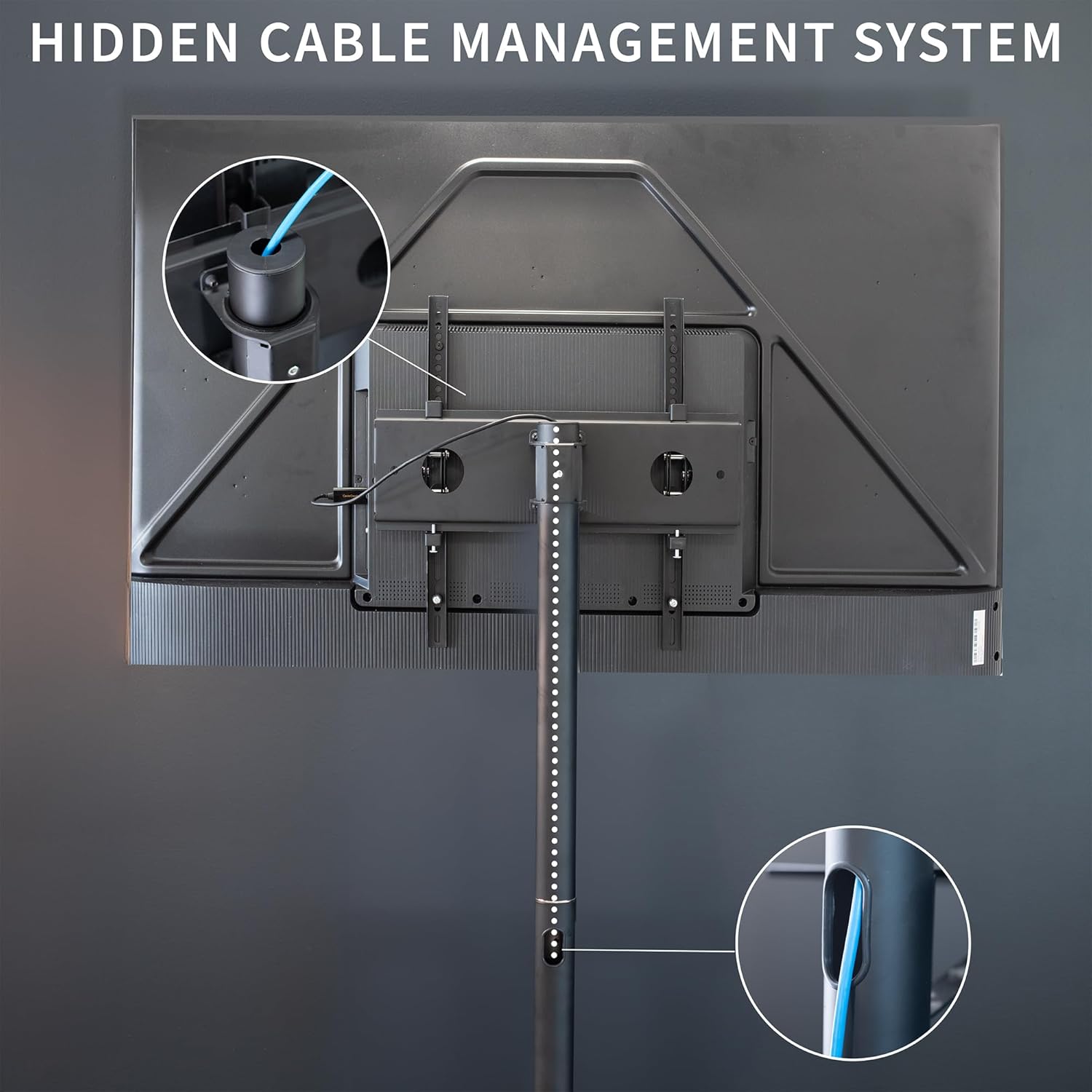 Suitable for mobile TV carts with screens ranging from 32 to 83 inches and weighing no more than 110 pounds. Equipped with LCD, LED, OLED 4K smart flat and curved display screens, featuring rollable stands and laptop/DVD stands, and equipped with loc