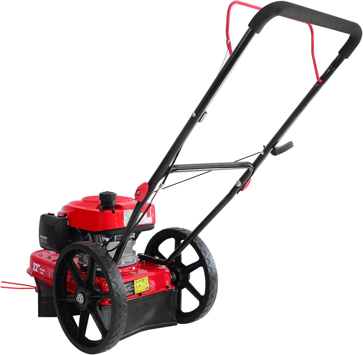 Walk Behind String Trimmer Mower, 22-Inch 161cc 4-Stroke Engine with High Wheel