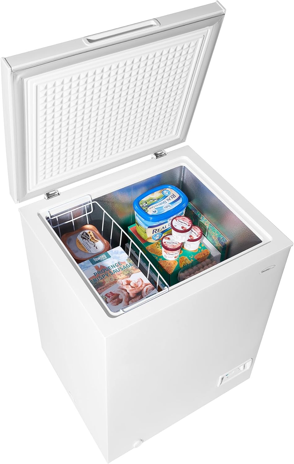 5.0 cu. ft. Square Model Chest Freezer DOE Front mounted mechanical thermostat: Easy to use, adjustable variable temperature range.