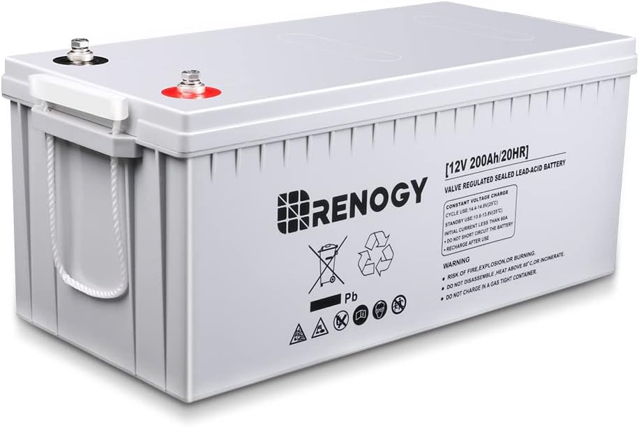 Deep Cycle AGM Battery 12 Volt 100Ah, 3% Self-Discharge Rate, 2000A Max Discharge Current, Safe Charge Most Home Appliances for RV, Camping, Cabin, Marine and Off-Grid System, Maintenance-Free
