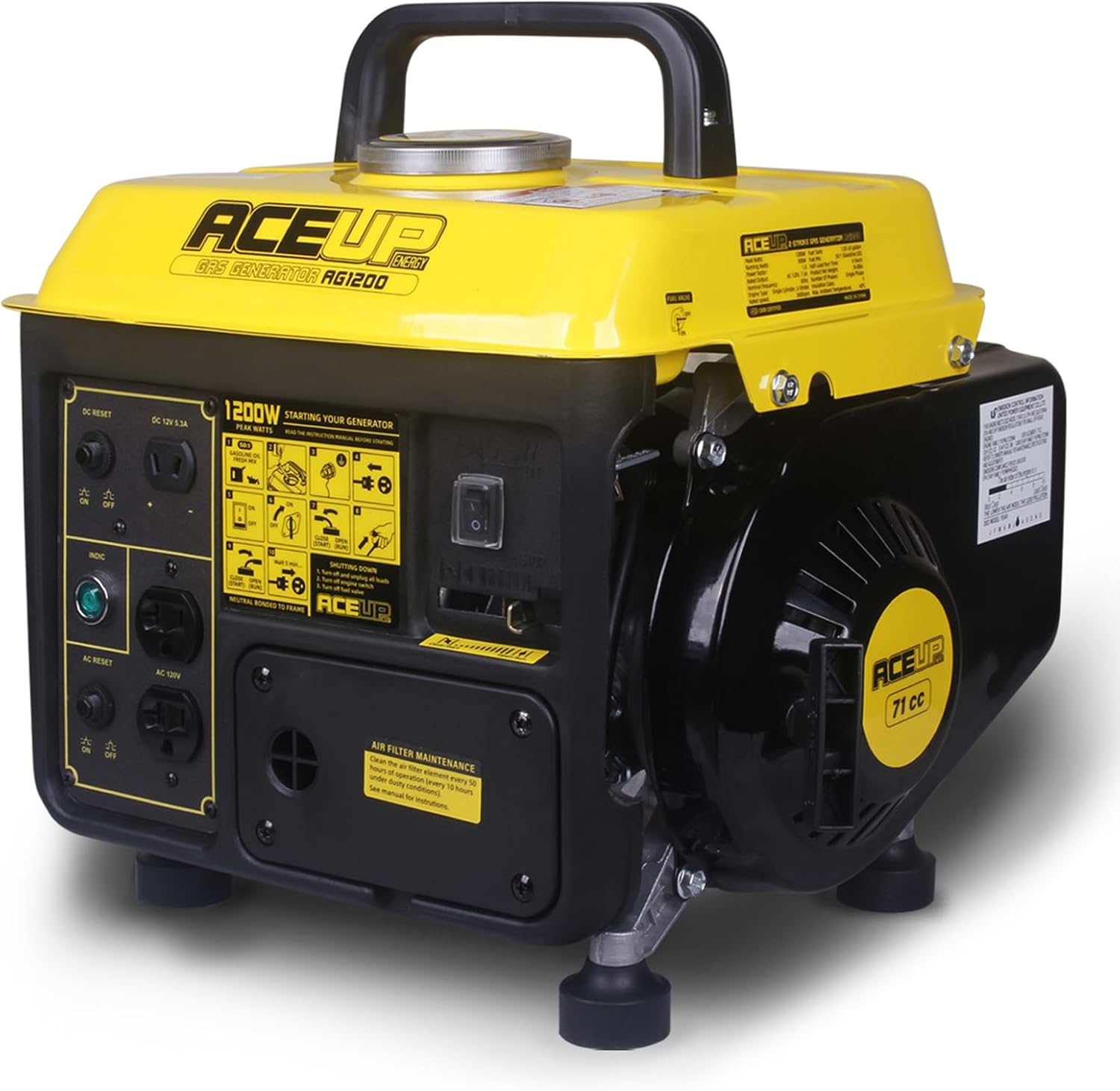 1200-watt energy gas generator, portable generator, suitable for camping, ultra-light design
