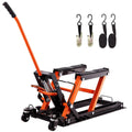 Hydraulic Motorcycle Lift Jack, 1500 LBS Capacity ATV Scissor Lift Jack, Portable Motorcycle Lift Table with 4 Wheels, Hydraulic Foot-Operated Hoist Stand for Motorcycle ATV UTV Powersports