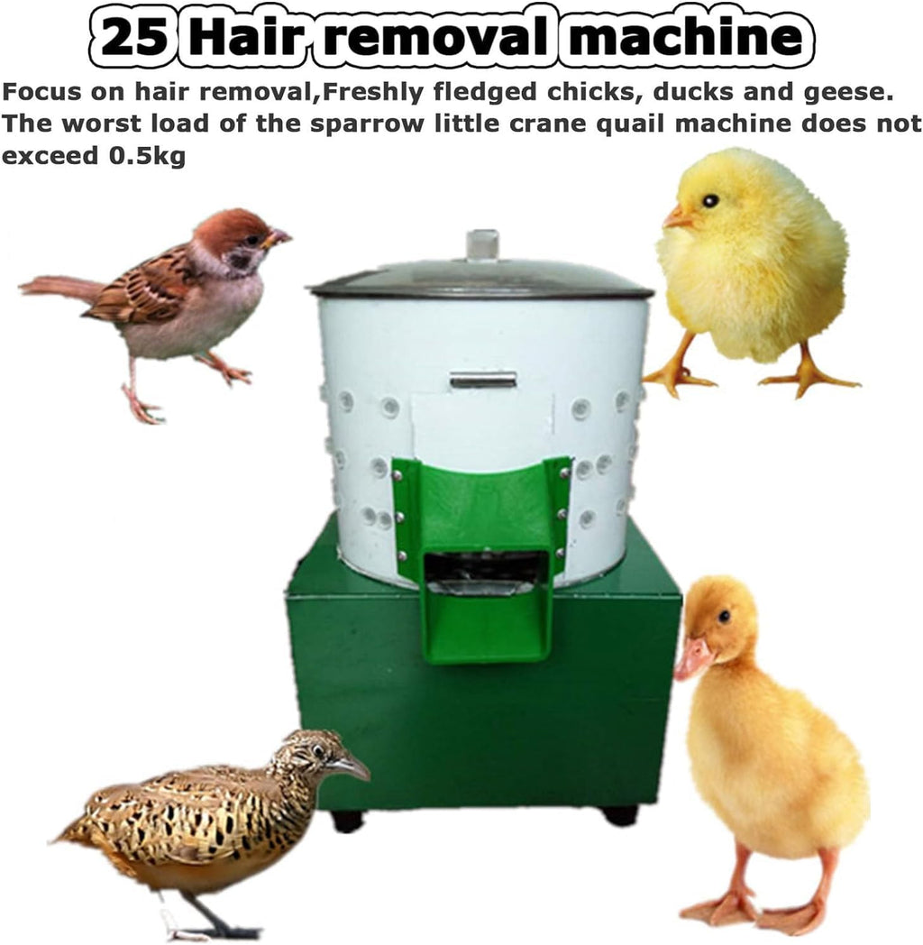 Commercial Chicken Plucker, Poultry De-featherer with 110 Rubber Fingers, 60W High-Efficiency Hair Plucking, Stainless Steel, for Duck Goosey Farm