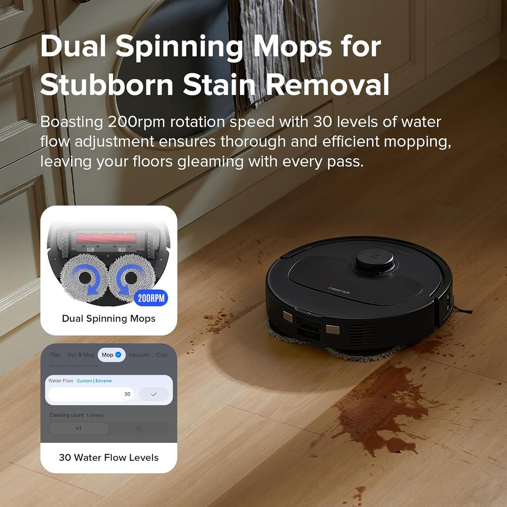 Series Robot Vacuum and Mop, 8000Pa Suction, Upgraded from Qrevo S, Anti-Tangle Brushes, Smart Obstacle Avoidance, Auto Mop Washing, All-in-One Dock, 200RPM Spinning Mops, Black(QV 35A)