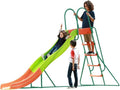 Outdoor play set: Children's slide: 10-foot independent climbing frame, swing set, jungle-style playground. The design is loved by children - ground pool slide, suitable for use in summer backyard.