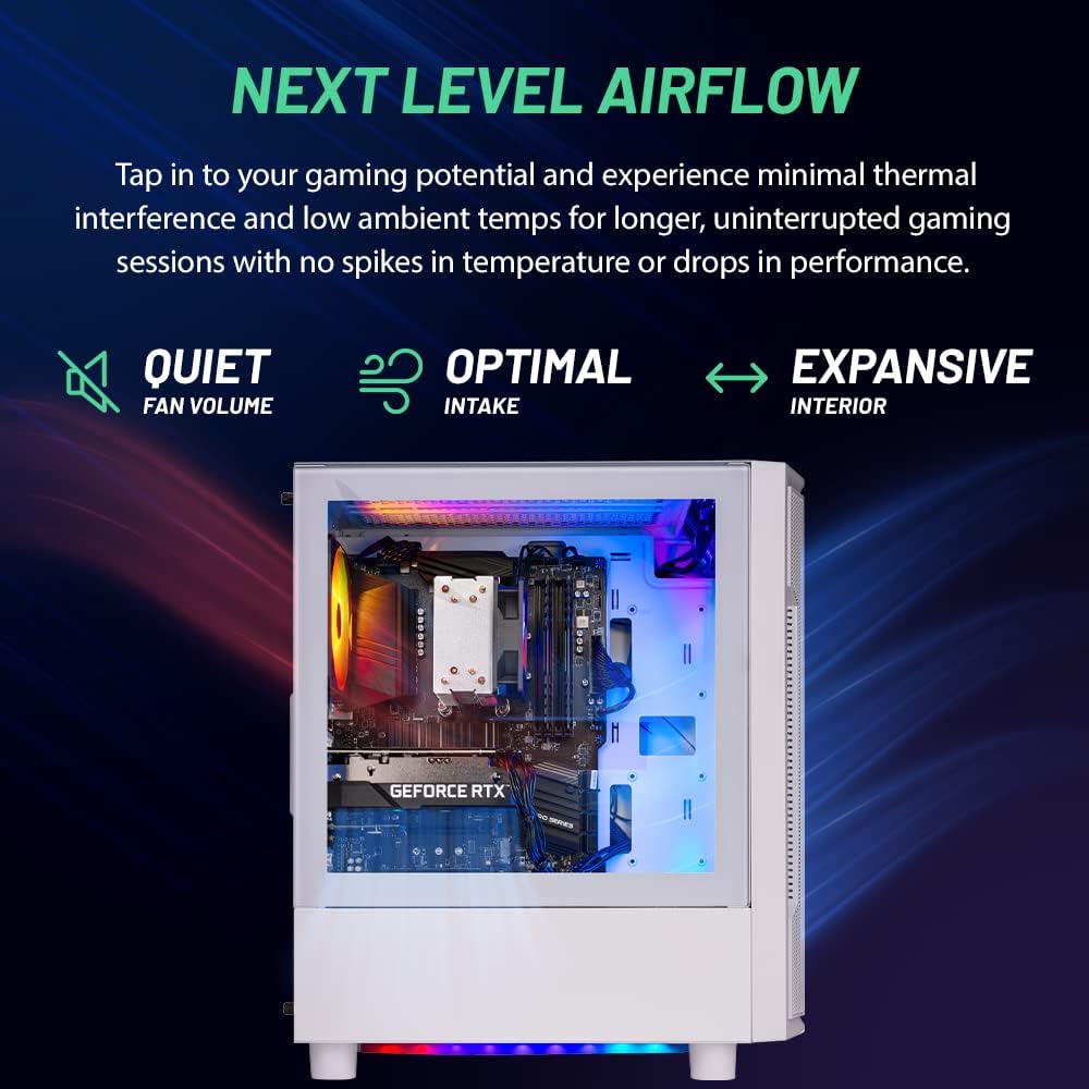 Gaming Shadow Gaming PC Desktop – Intel Core i7 13700F 2.1 GHz, NVIDIA RTX 4060, 1TB NVME SSD, 16GB DDR4 RAM 3200, 600W Gold PSU, 360mm AIO, 11AC Wi-Fi, Windows 11 Home 64-bit,Black