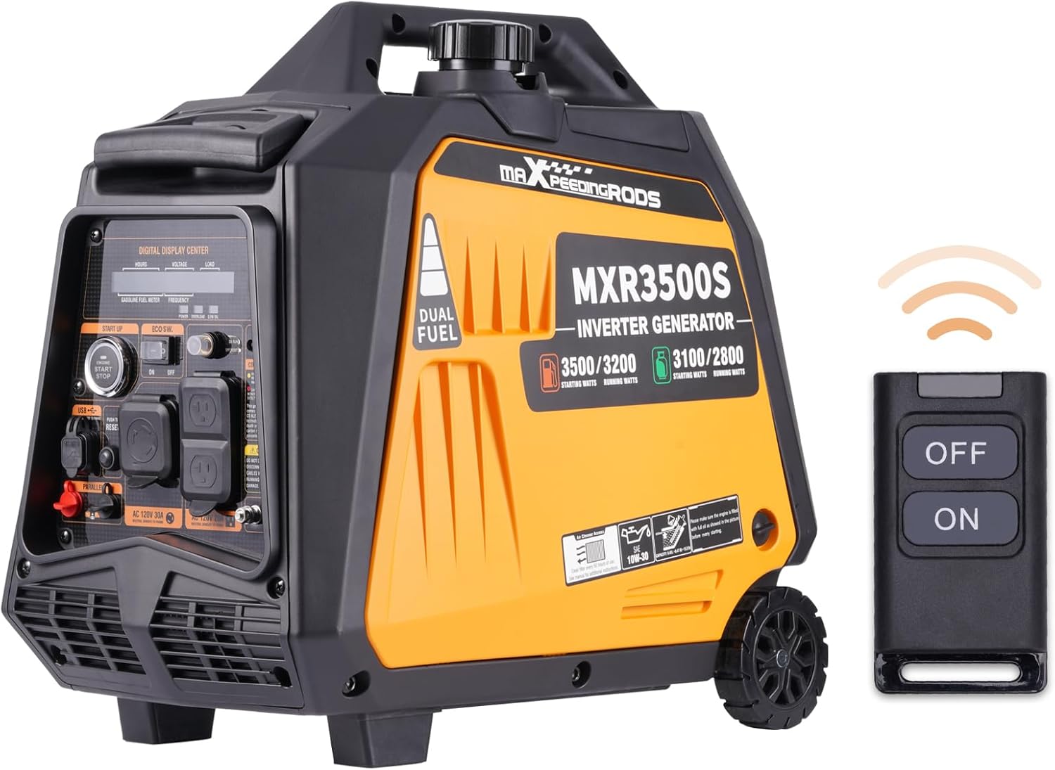 3500W Portable Inverter Generator, RV Ready,for Outdoor Camping Trailer Event Commercial Mobile Power Supply Backup Event, Gas Powered, EPA Compliant,Compact & Lightweight 47LBs