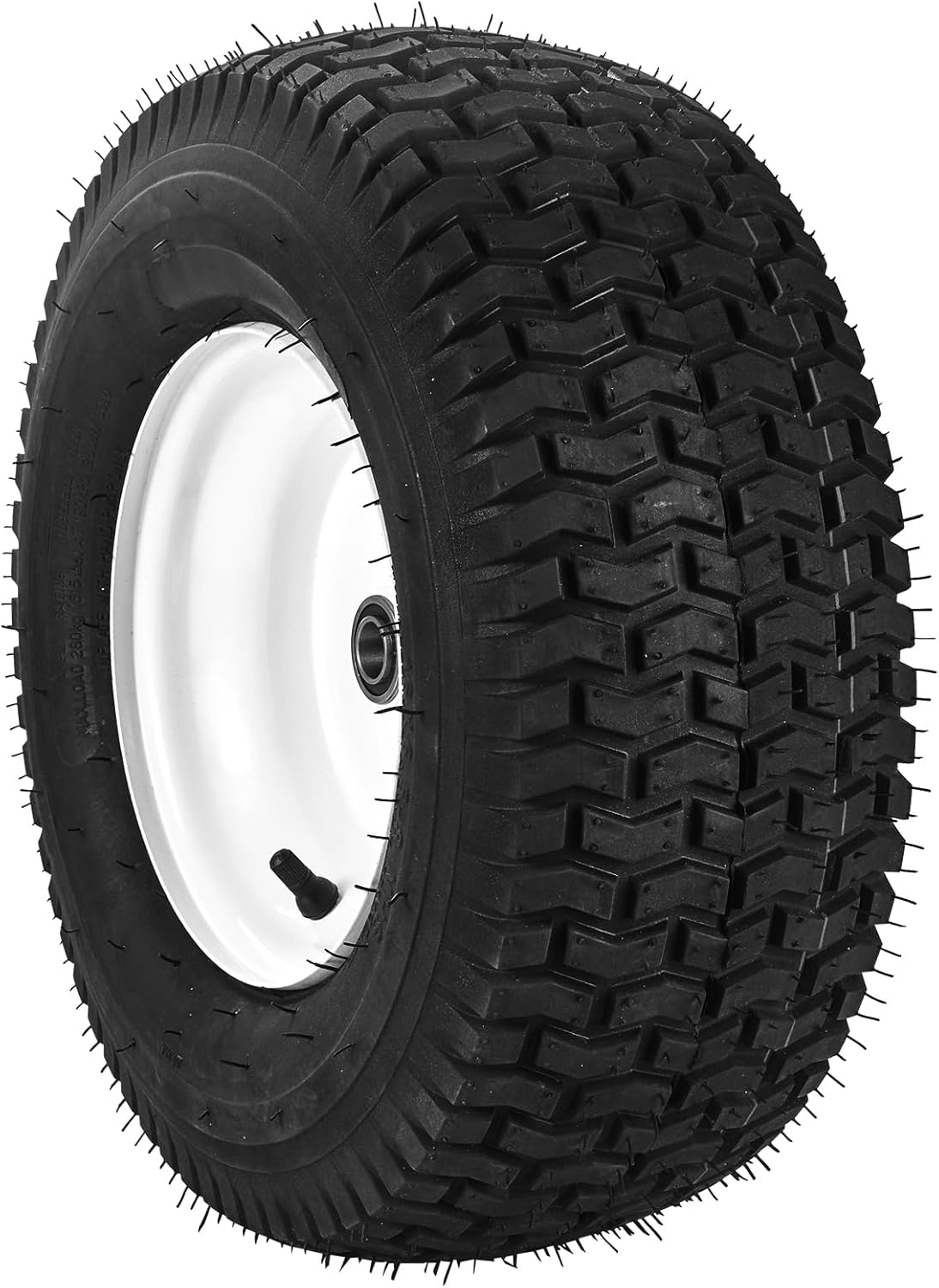 Lawn Mower Tires, 15x6-6" Lawn Tractor Tires, 2-Pack Tire and Wheel Assemblies, Turf Pneumatic Tires with 3" Centered Hub and 3/4" Bushing Size, 16 PCS Adapters for Riding Mowers Lawn Tractors