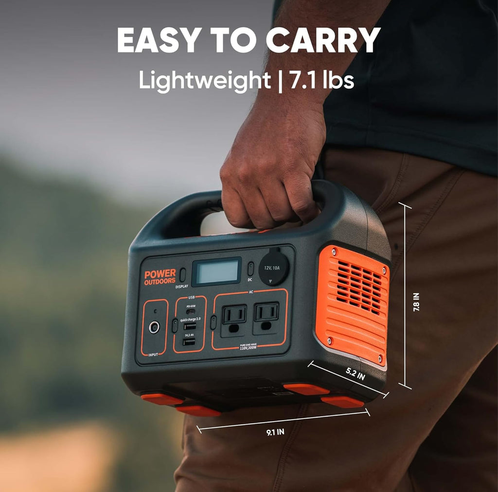 Portable Power Station Explorer 300, 293Wh Backup Lithium Battery, 110V/300W Pure Sine Wave AC Outlet, Solar Generator for Outdoors Camping Travel Hunting Blackout (Solar Panel Optional)