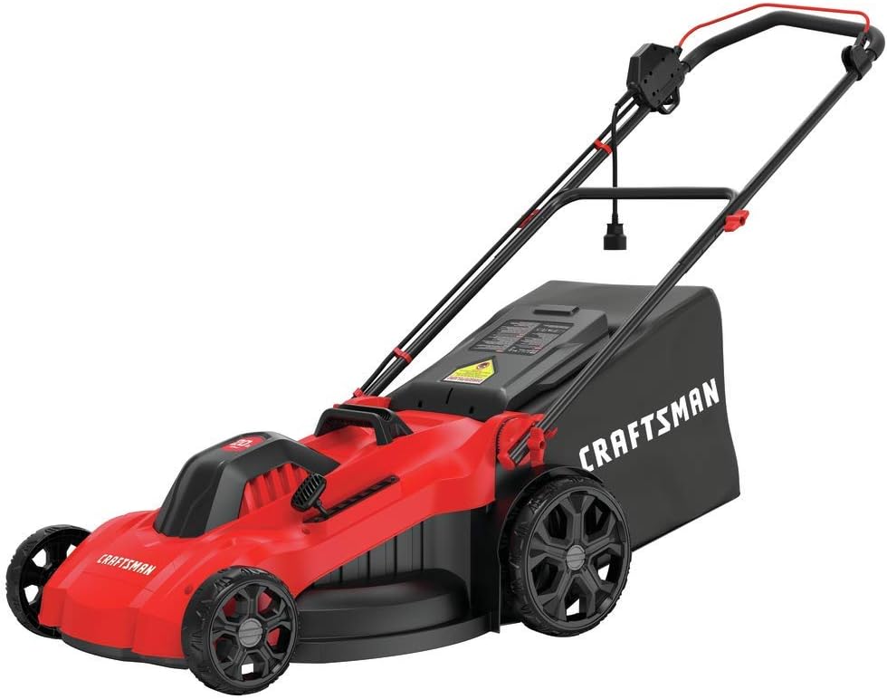 Electric Lawn Mower, 20-Inch, Corded, 13-Ah , Red