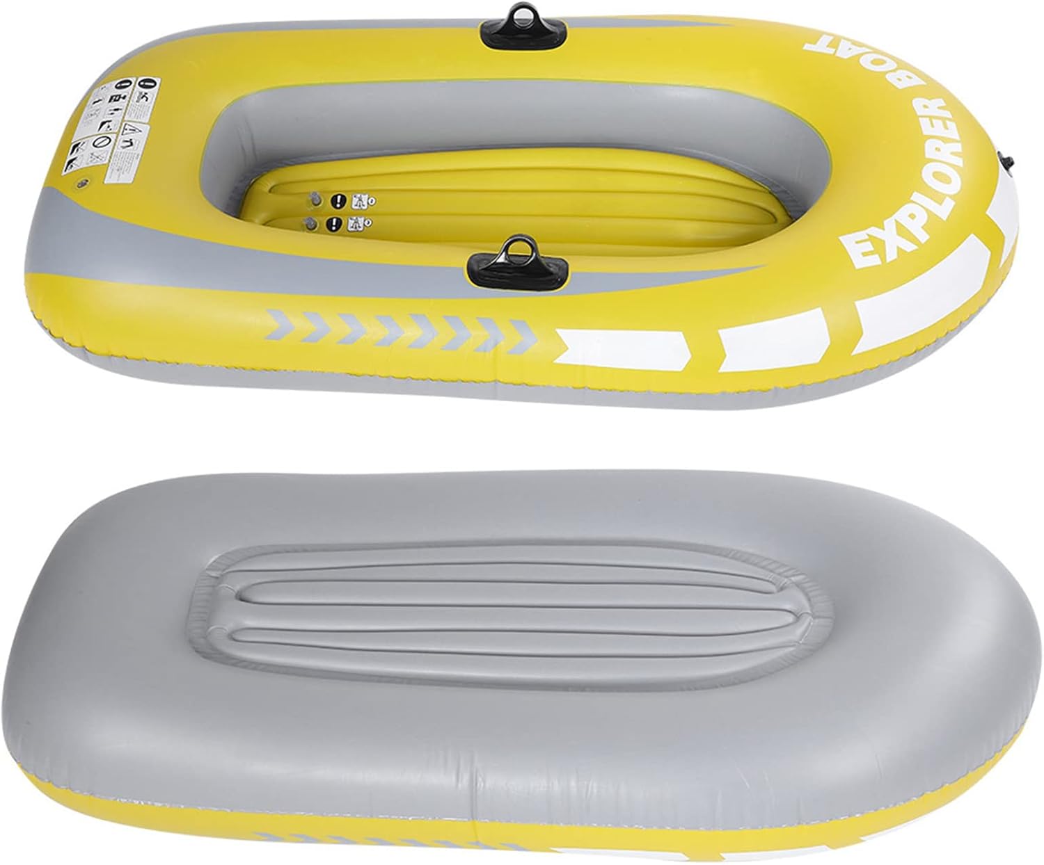 Inflatable Kayak Series, Inflatable Boat Set, Inflatable Boat Rafts Dual Air Chambers, Welded Oar Locks, Grab Handles, Bow Rope, Sporty Design, 2 Person for Adults
