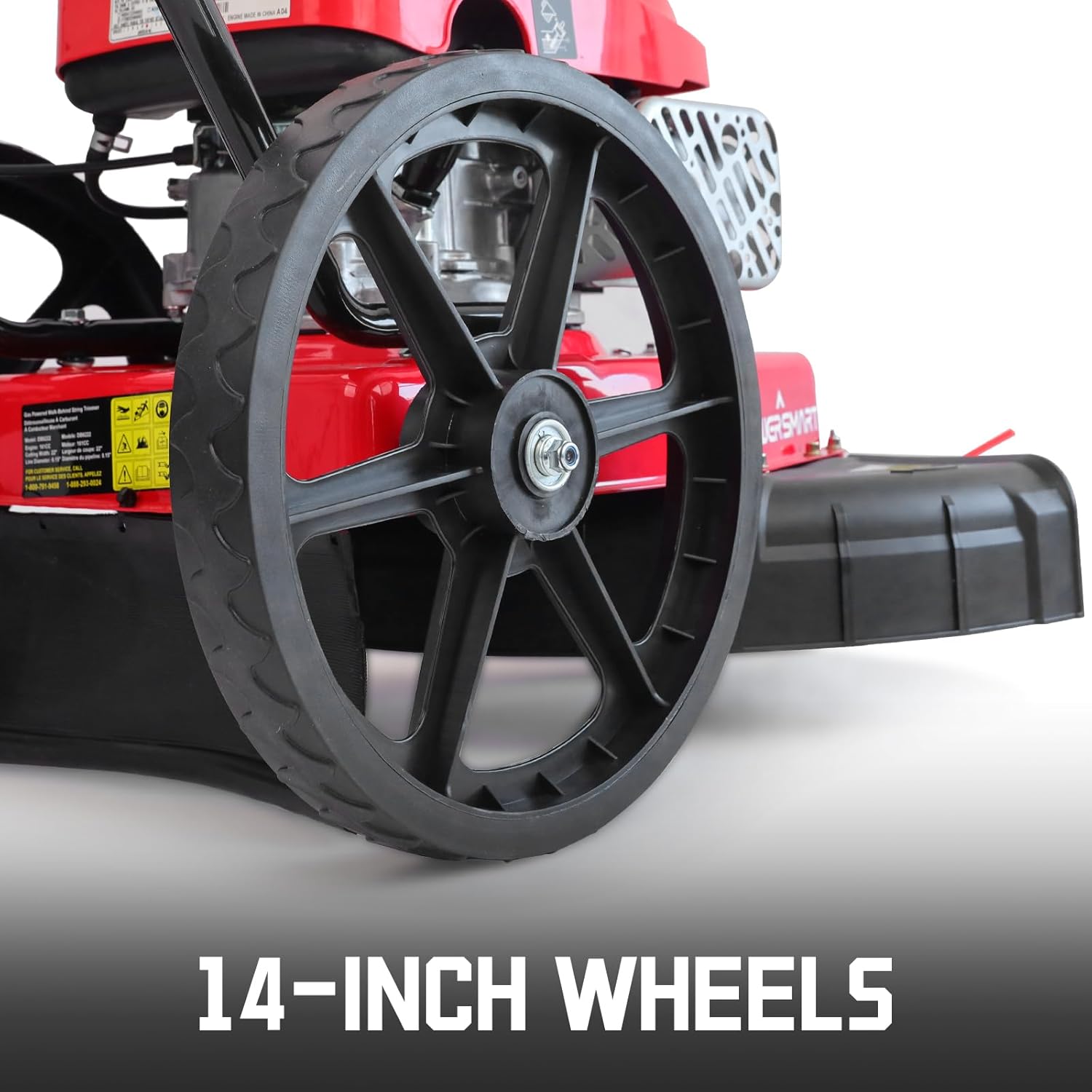 Walk Behind String Trimmer Mower, 22-Inch 161cc 4-Stroke Engine with High Wheel