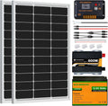 200 Watts 12 Volts Solar Panel Starter Kit for RV, Camper, Shed, Trailer, Cabins, Water Pump and Any Other Off Grid Applications