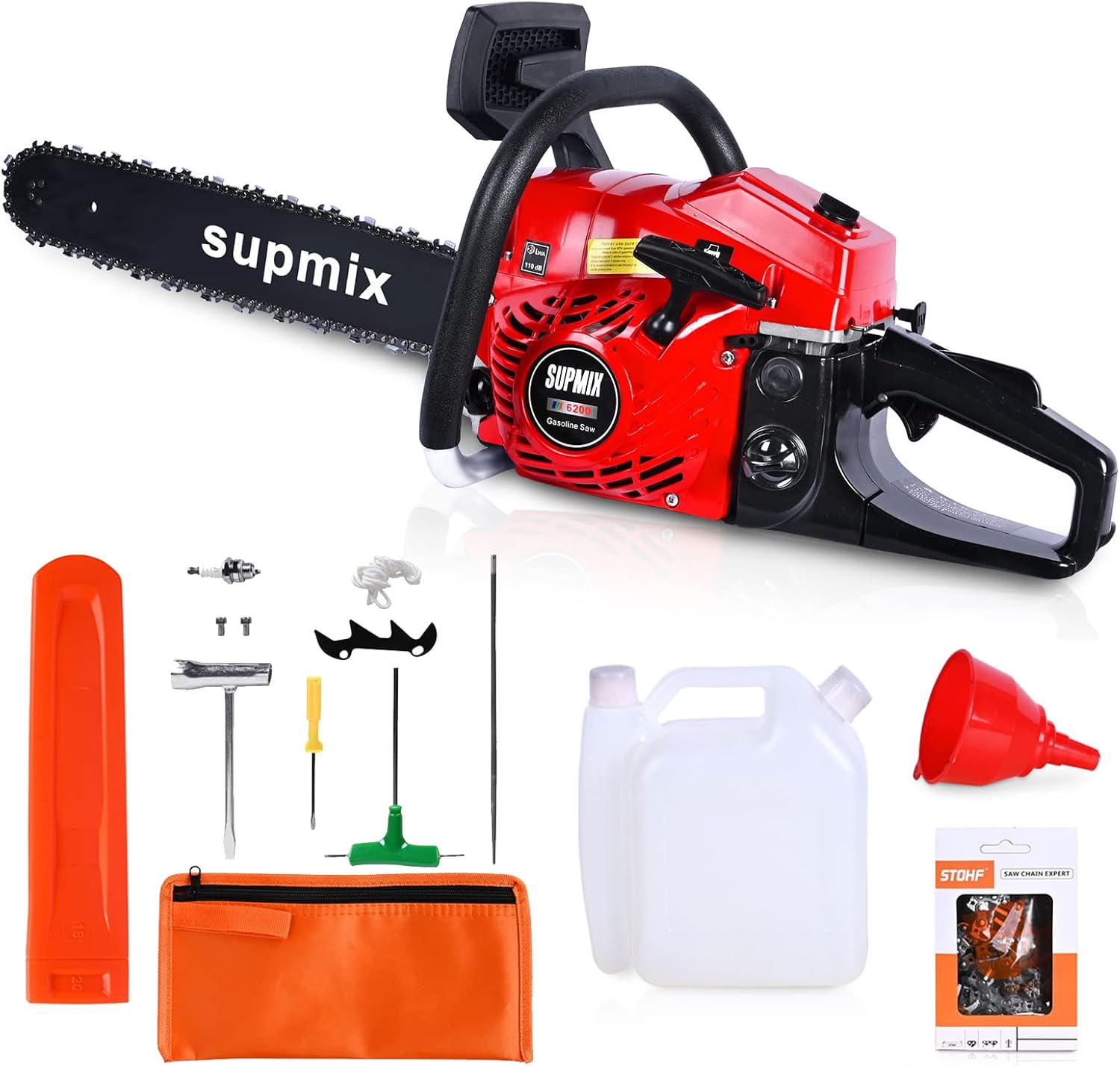 20-Inch Gas Powered Chainsaw,62cc Petrol Chainsaw Garden Tools,3.4HP 2 Cycle Gasoline Powered Chain Saws Handheld Cordless Petrol Chainsaws for Tree Cutting Outdoor Home Farm All Parts