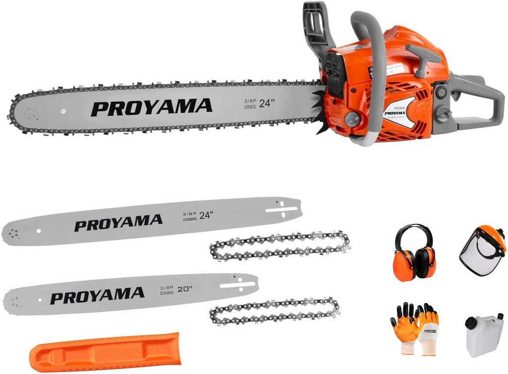 26CC 2-Cycle Top Handle Gas Powered Chainsaw 12 Inch Petrol Handheld Cordless Chain Saw for Tree Wood Cutting