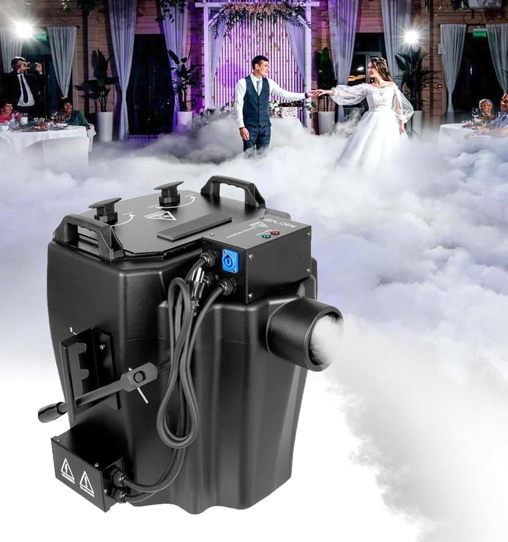 Dry Ice Fog Machine with Tube Nozzle Professional Low Lying Fog Machine High Density Smoke Machine for Wedding Party Stage DJ Indoor Outdoor Event