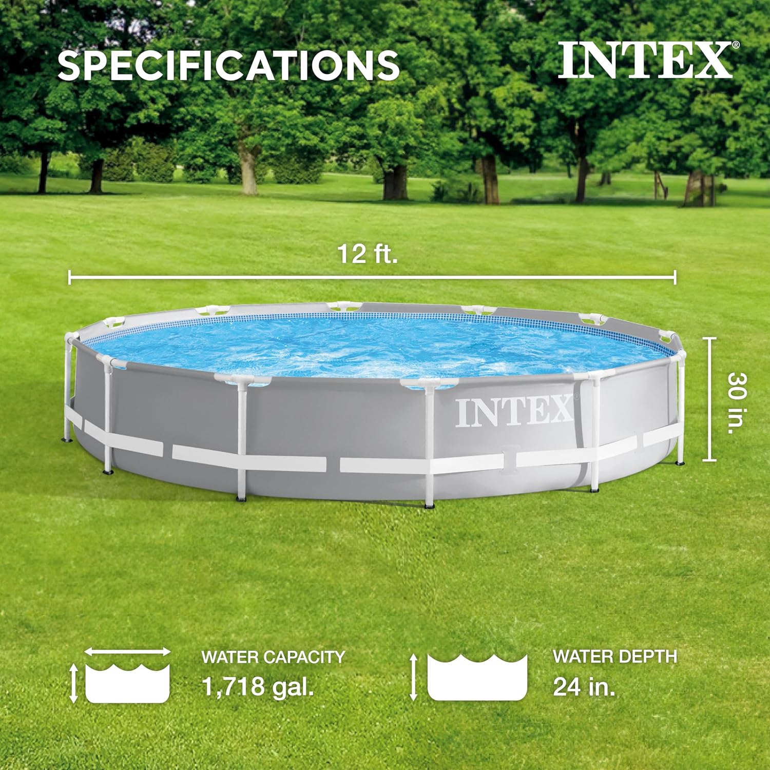 Frame Premium Above Ground Swimming Pool Set: 10ft x 30in – Includes 330 GPH Cartridge Filter Pump – SuperTough Puncture Resistant – Rust Resistant – 1185 Gallon Capacity