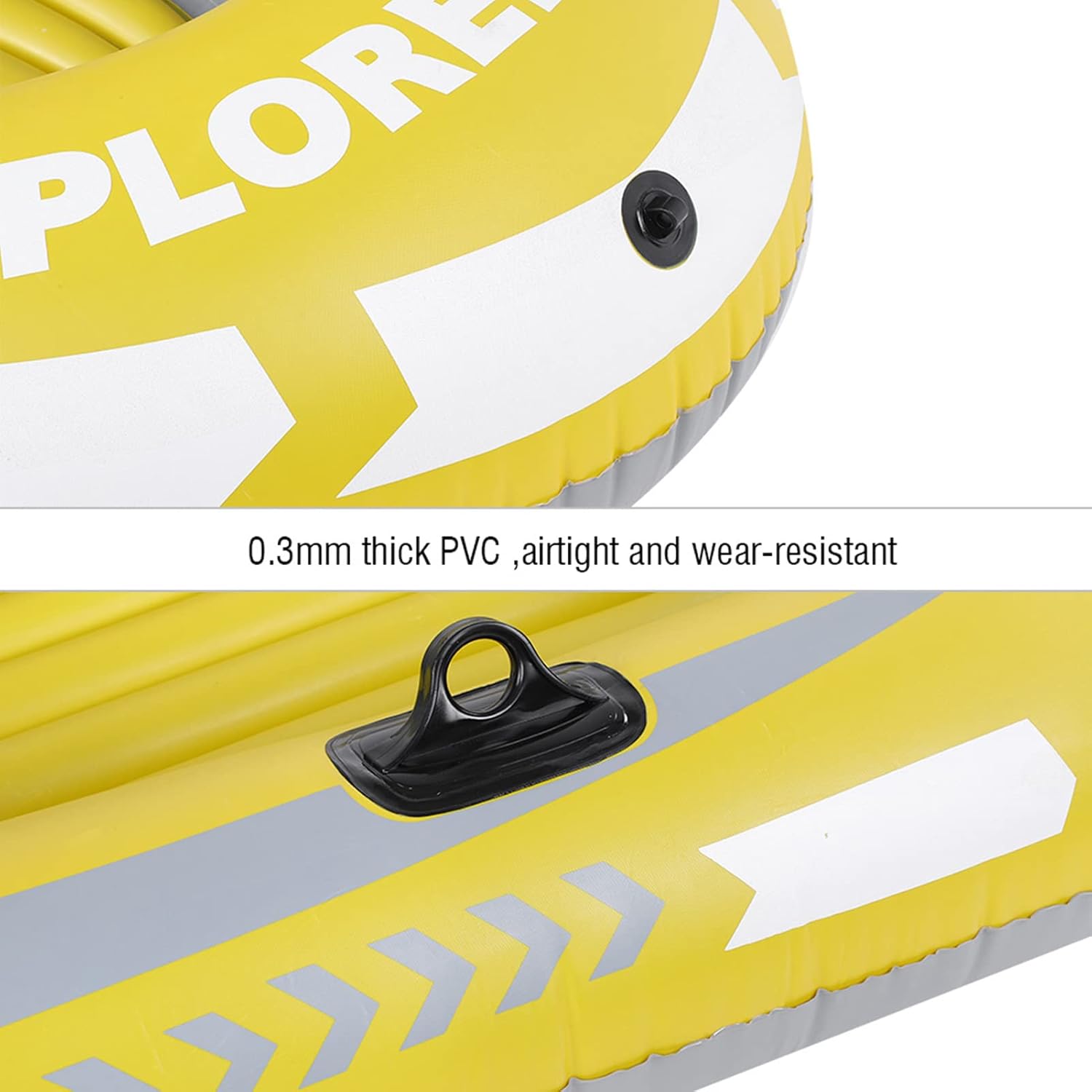Inflatable Kayak Series, Inflatable Boat Set, Inflatable Boat Rafts Dual Air Chambers, Welded Oar Locks, Grab Handles, Bow Rope, Sporty Design, 2 Person for Adults