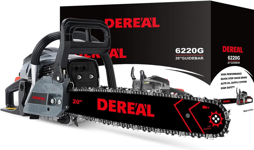 Gas Chainsaws 20 Inch 62CC Gas Powered Chainsaw 3.4HP 2 Stroke Engine Gas Power Chain Saw for Cutting Wood Outdoor Garden Farm Home