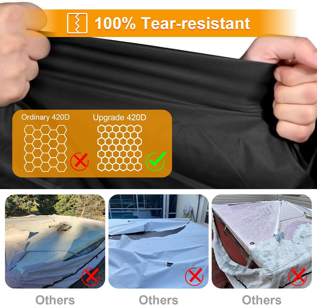 Kipiea Waterproof Square Hot Tub Cover Protector, Heavy Duty Polyester SPA Cover UV Protection Cover for Hot Tub (85" L x 85" W x 20" H)