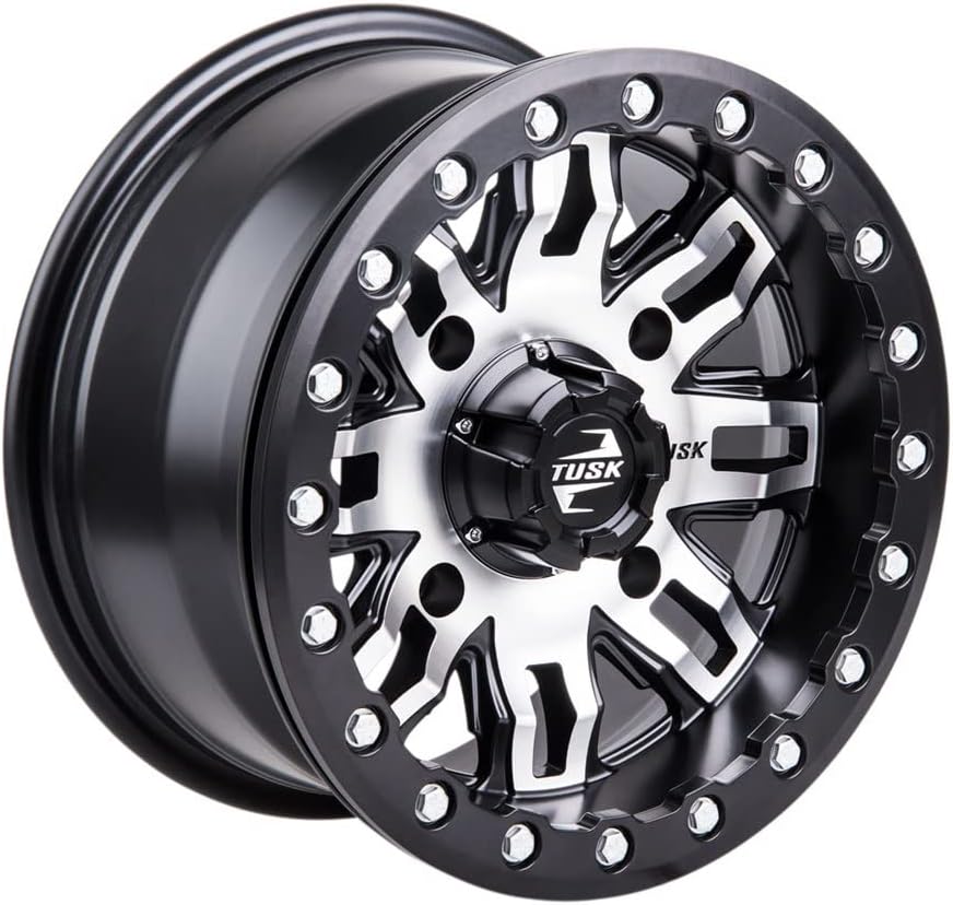 14x7 4.0 + 3.0 Machined/Black Compatible with Polaris RZR XP Turbo EPS