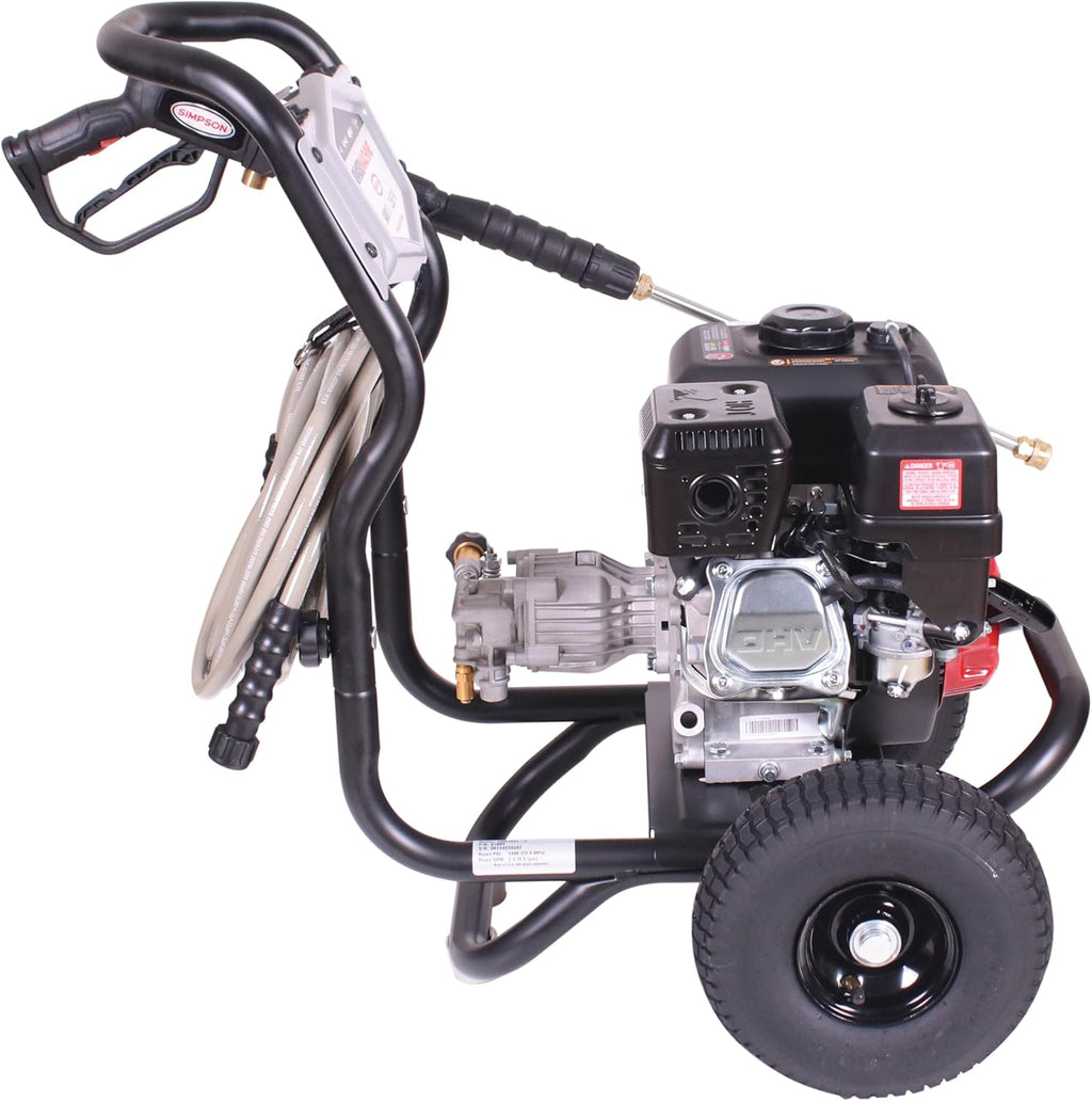 Clean Machine 3400 PSI Gas Pressure Washer, 2.5 GPM, CRX Engine, Includes Spray Gun and Wand, 4 QC Nozzle Tips, 5/16-in. x 25-ft.