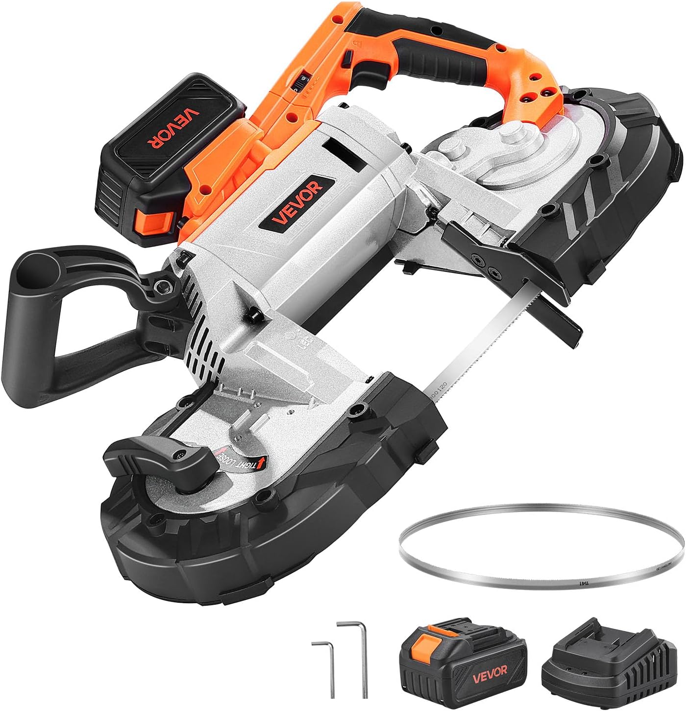 Portable Band Saw, 110V Removable Alloy Steel Base Corded Band Saw, 5 Inch Cutting Capacity Hand held Band Saw,Variable Speed Portable Bandsaw, 10Amp Motor Deep Cut Band Saw for Metal Wood