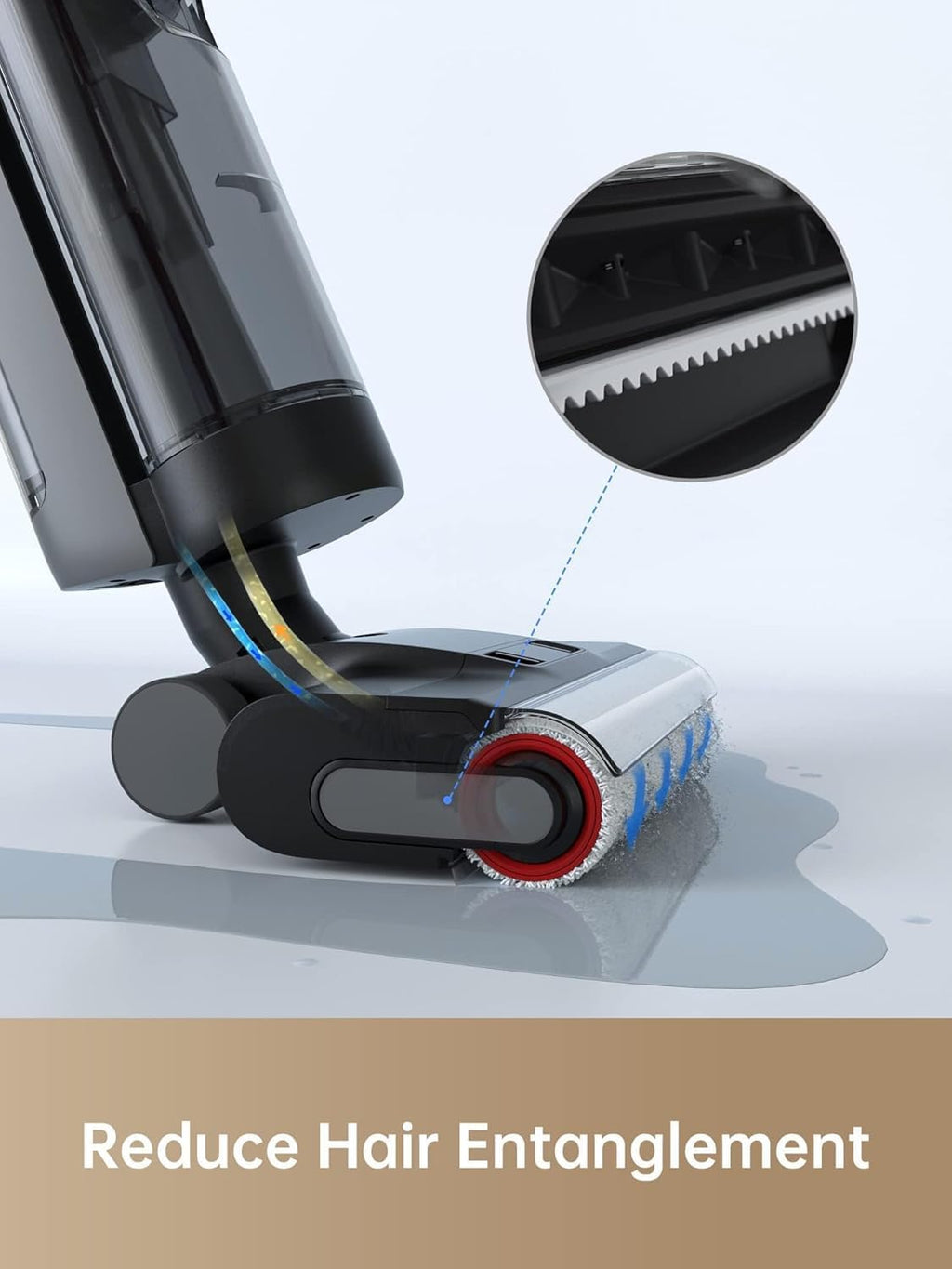 Wet Dry Vacuum Cleaner, Smart Floor Cleaner Cordless Vacuum and Mop for Hard Floors, One-Step Edge to Edge Cleaning with Hot Air Drying