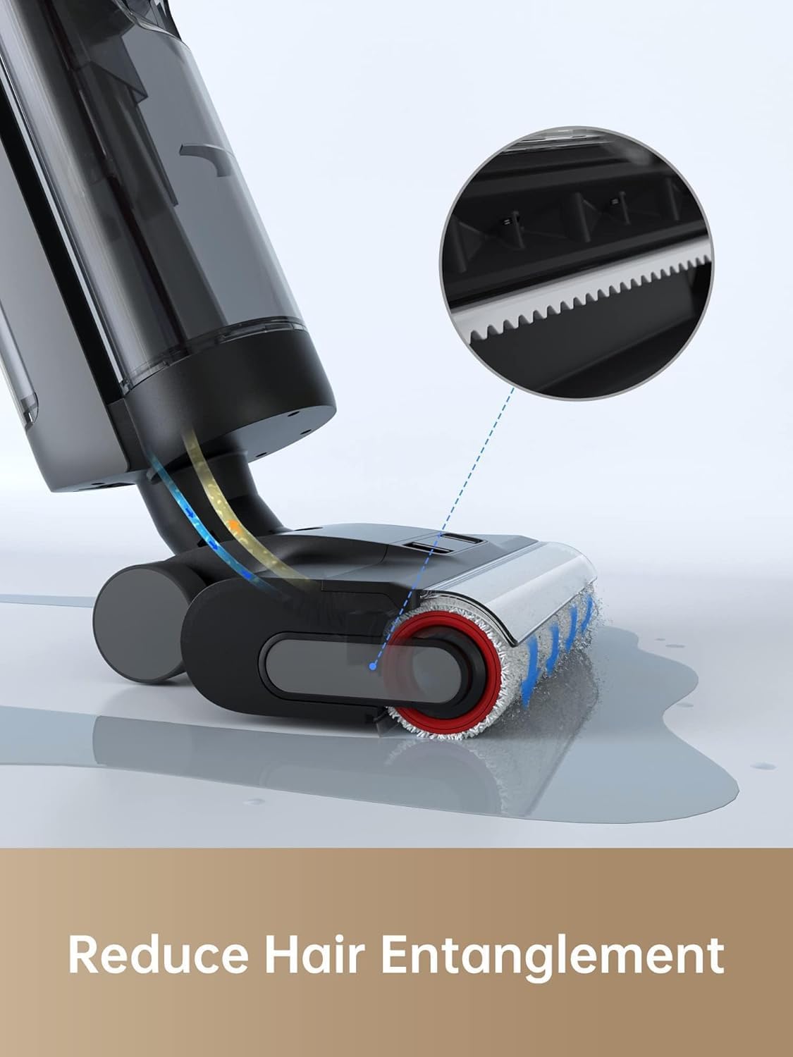 Wet Dry Vacuum Cleaner, Smart Floor Cleaner Cordless Vacuum and Mop for Hard Floors, One-Step Edge to Edge Cleaning with Hot Air Drying