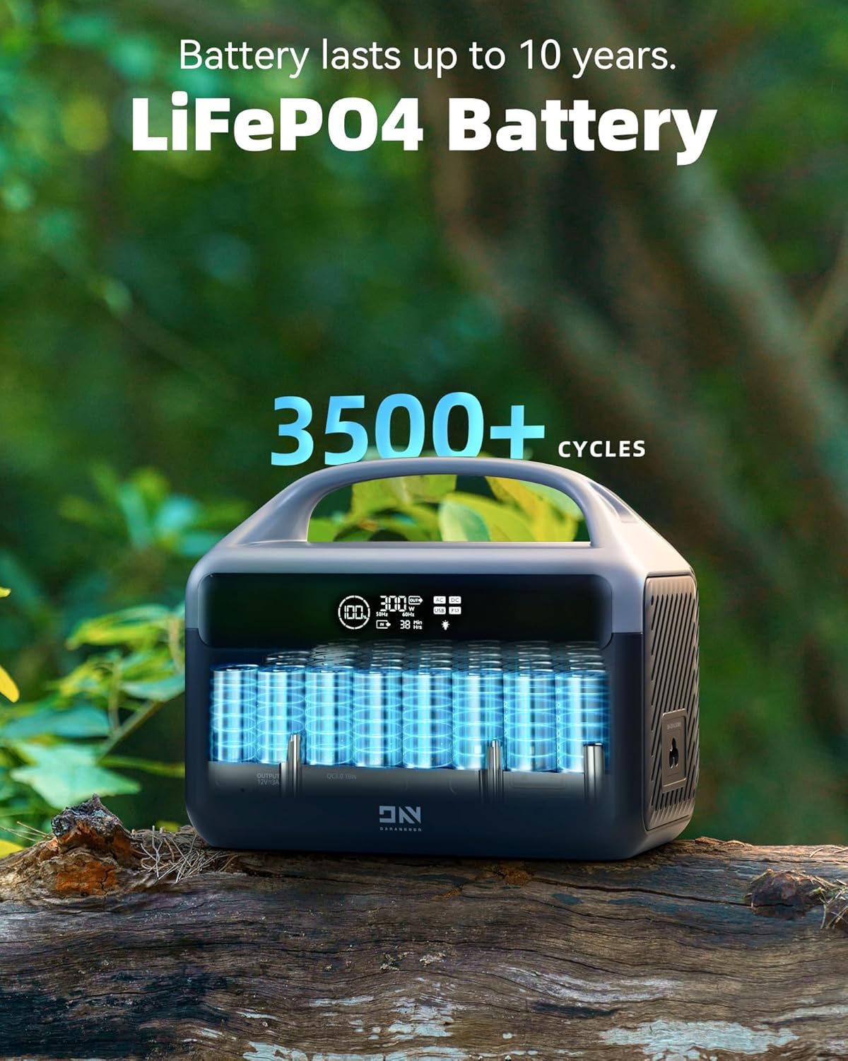 Portable Power Station 300W (600W Surge), 179.2Wh (56000mAh) Solar Generator with LiFePO4 Battery, Portable Power Bank for Camping, RV Travel, Emergency Backup & Power Outages