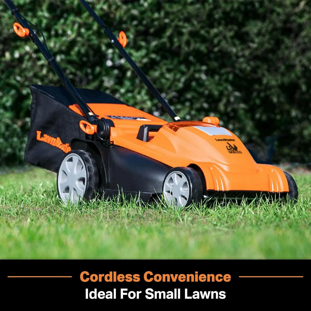 LawnMaster Cordless 13-Inch Lawn Mower 24V Max with 2X4.0Ah Battery and a Charger