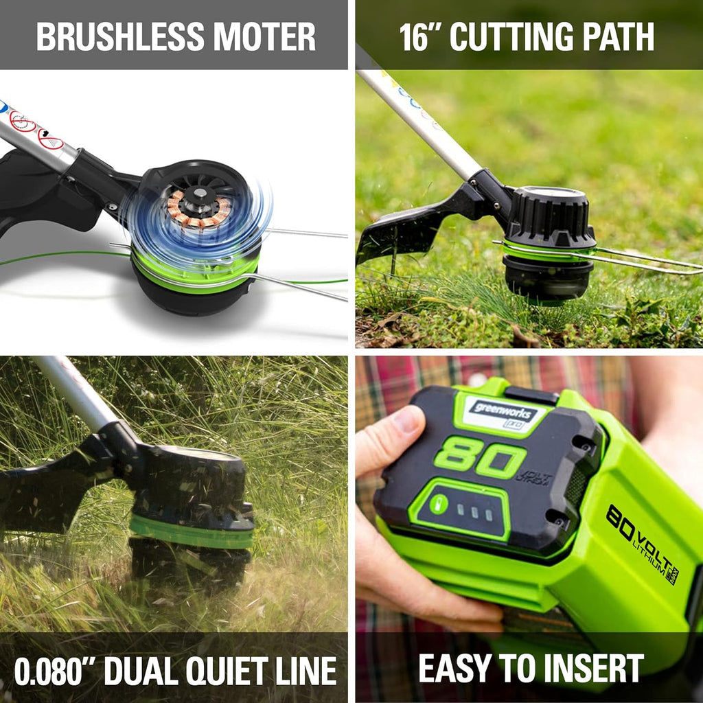 16" 80V Cordless String Trimmer (Attachment Capable), Battery Not Included