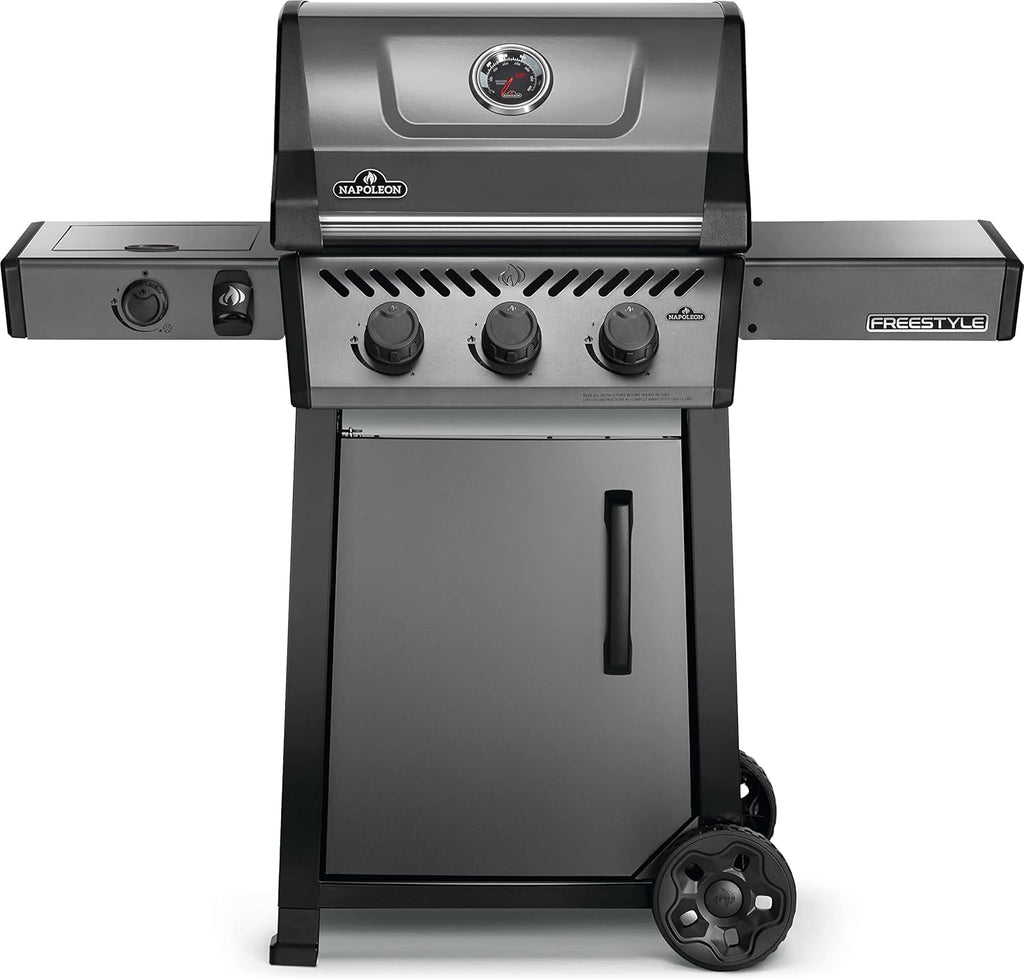 Graphite, Porcelain Enamel & Stainless, 3 Burner, Range Side Burner, Cast Iron Cooking Grids