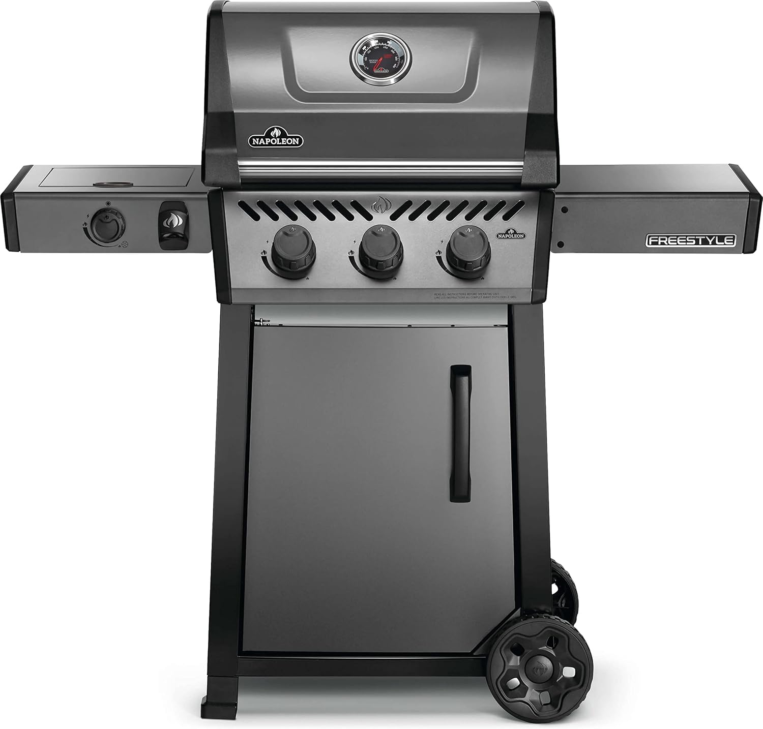 Graphite, Porcelain Enamel & Stainless, 3 Burner, Range Side Burner, Cast Iron Cooking Grids